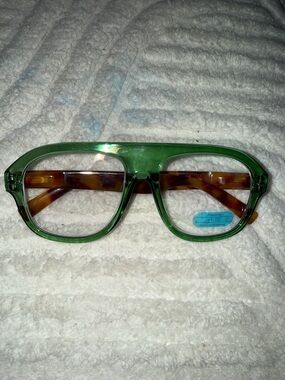70s vibes Green Reading Tortoiseshell unisex acetate aviator glasses +150 NWT